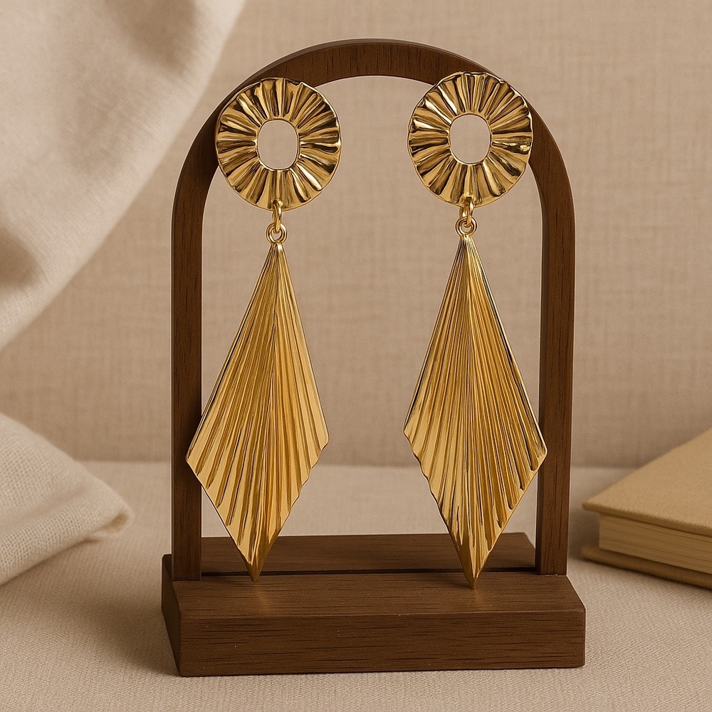 Large Gold Geometric Dangle Earrings